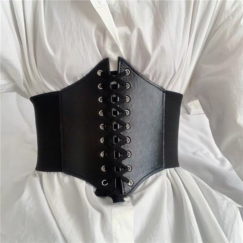 Corset Waist Cinch - Moda espartilho cintos largos de couro