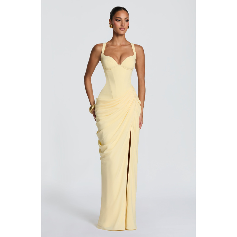 Vestido longo modelador com co - Corset Waist Cinch avaliação e preço