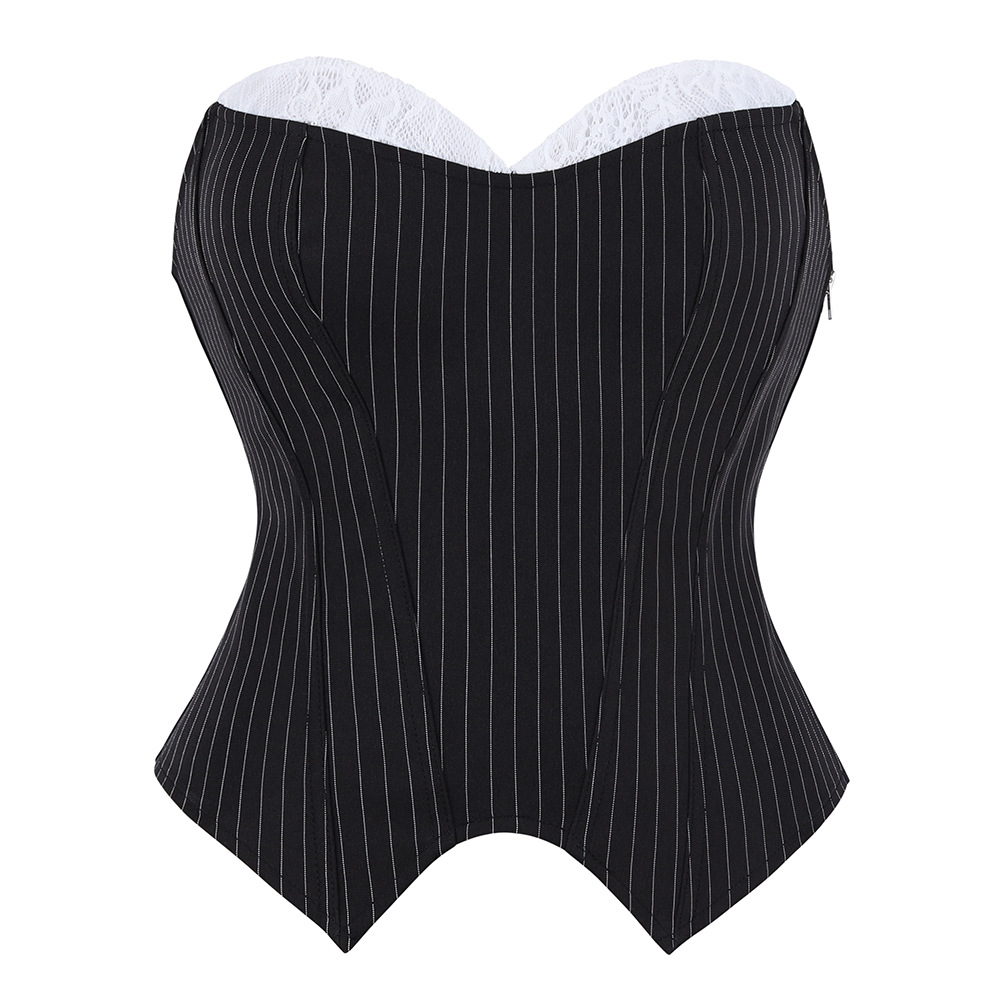 Top corset preto e rendado sem - Corset Waist Cinch avaliação e preço