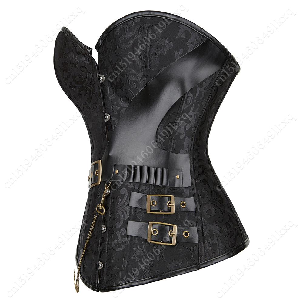 Top Bustier Jacquard preto par - Corset Waist Cinch avaliação e preço